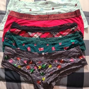 5 pink brand Christmas panties